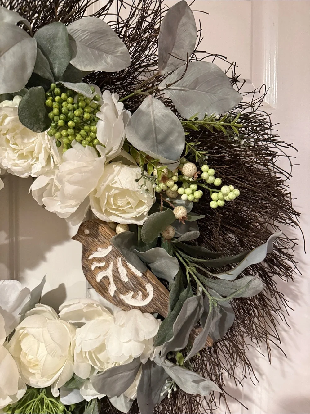 Ashland White Peony & Eucalyptus Decorative Wreath